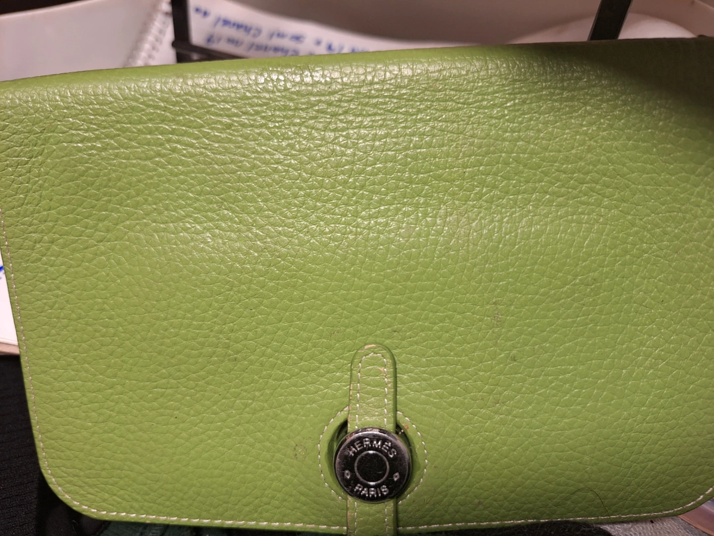 Hermès Lime Green Leather Wallet - photo 2