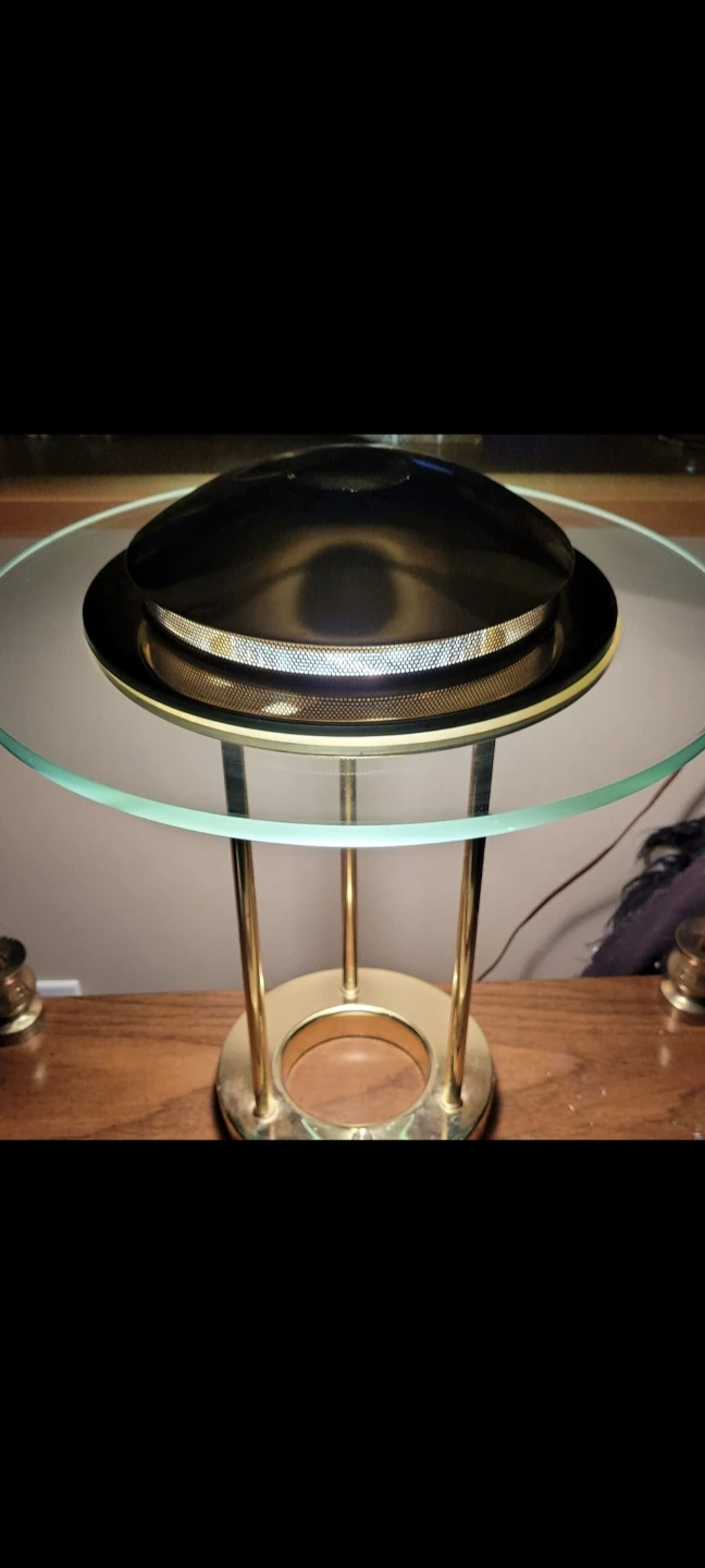 Vintage Brass and Glass Table Lamp