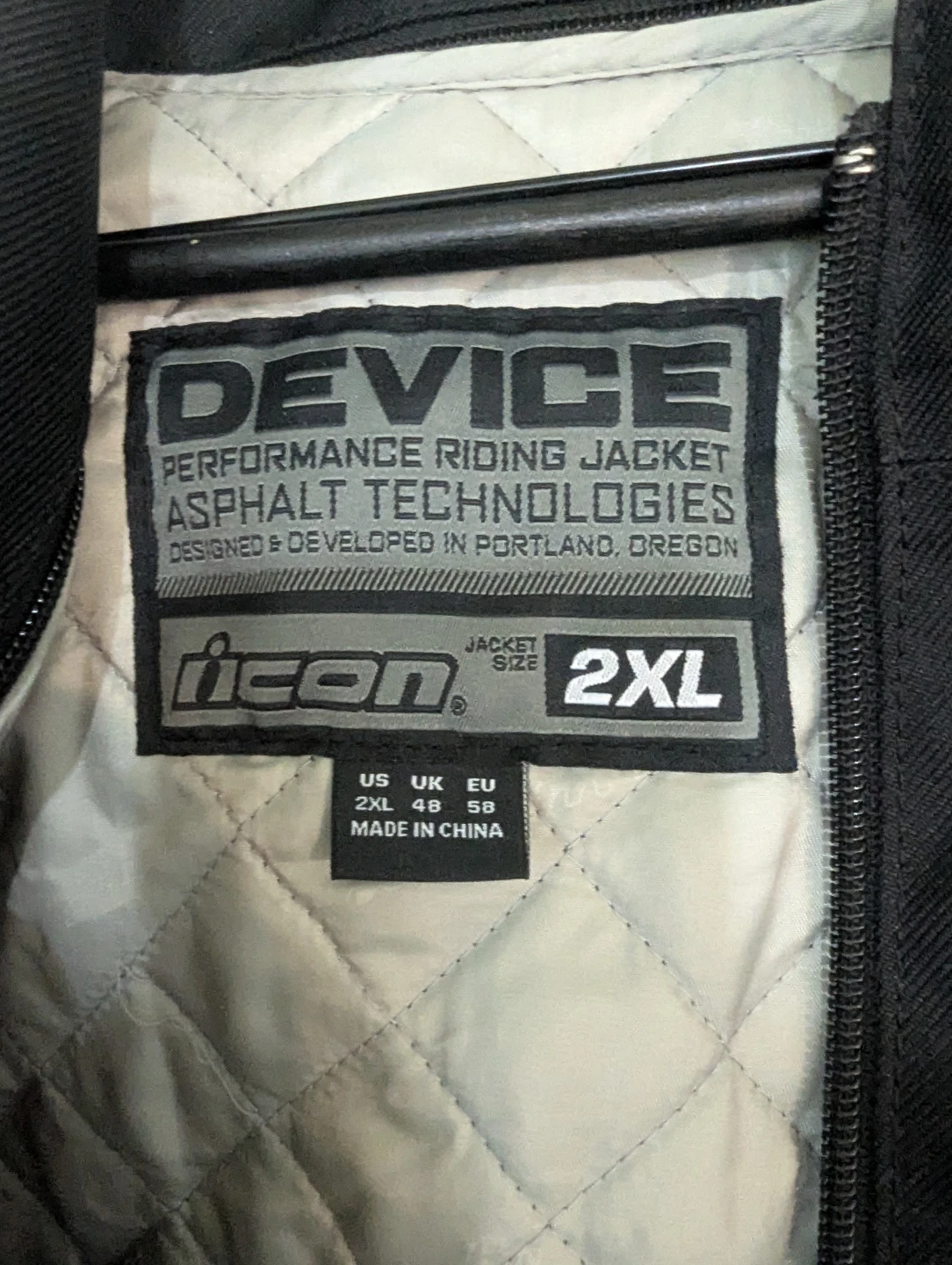 Icon Padded Motorcycle Jacket - 2XL - Black - photo 4