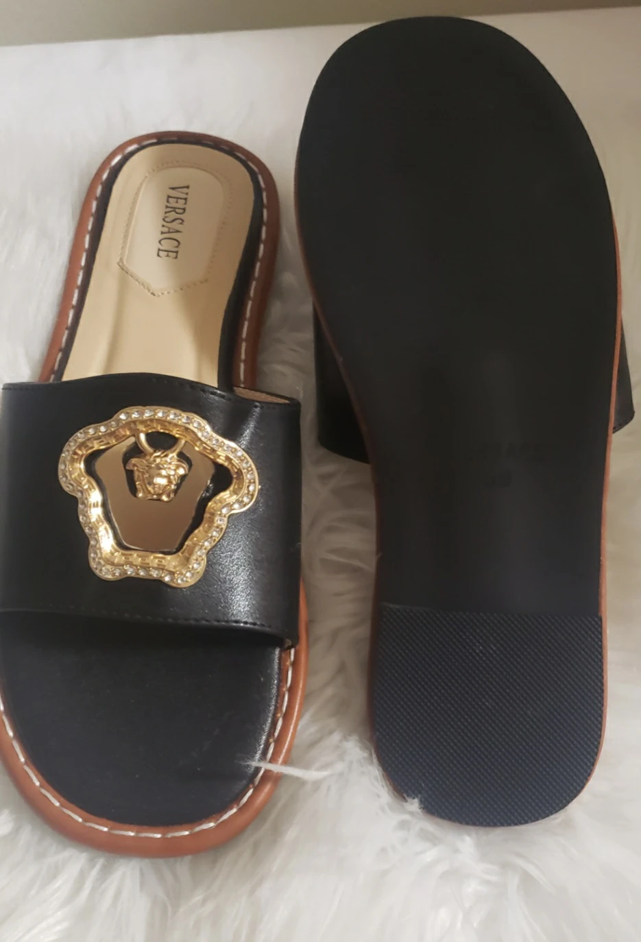 Brand new Versace Black Slides with Medusa Head - photo 2