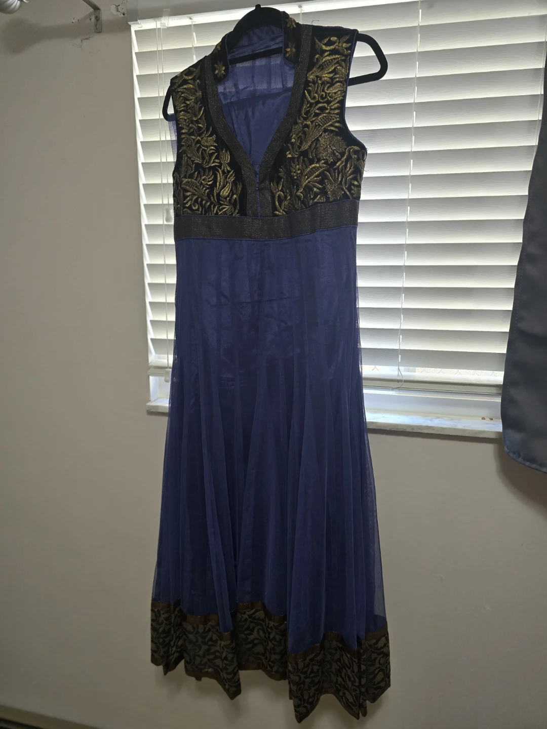 Blue embroidered Anarkali dress