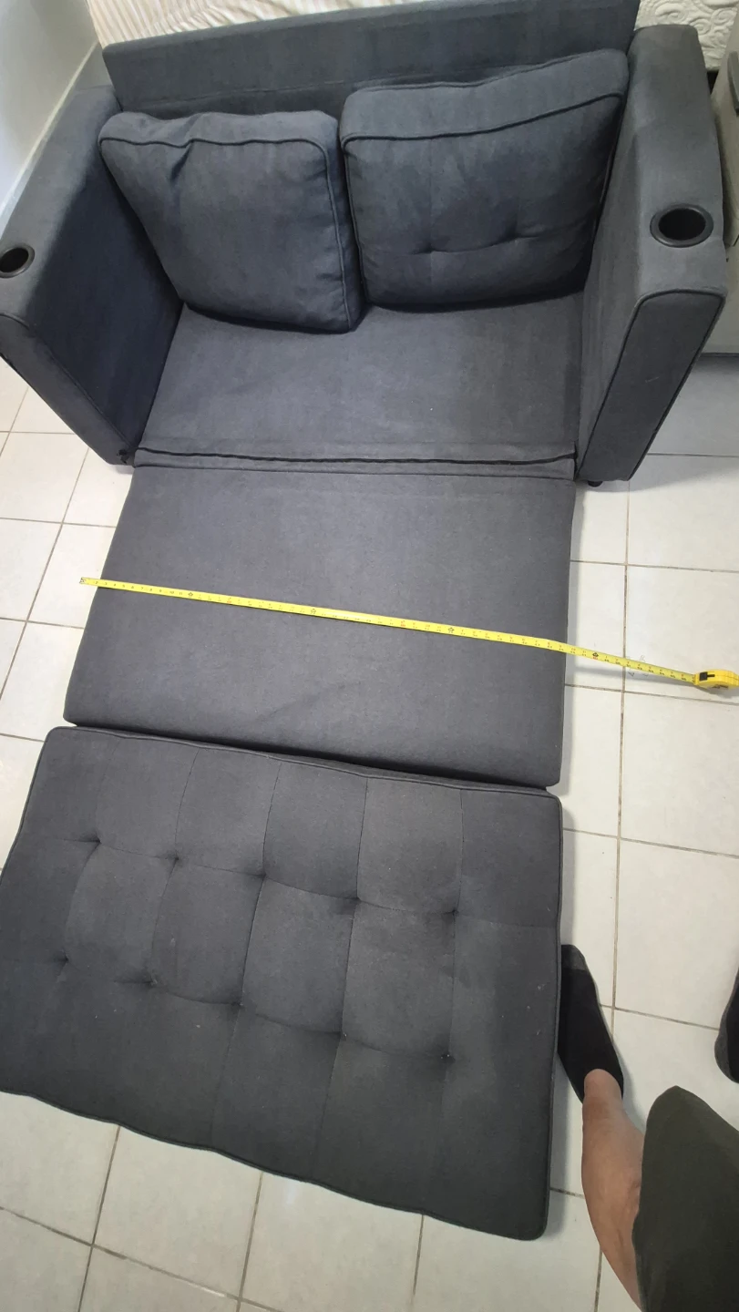 Dark Gray Sofa Bed with Cup Holders - photo 3