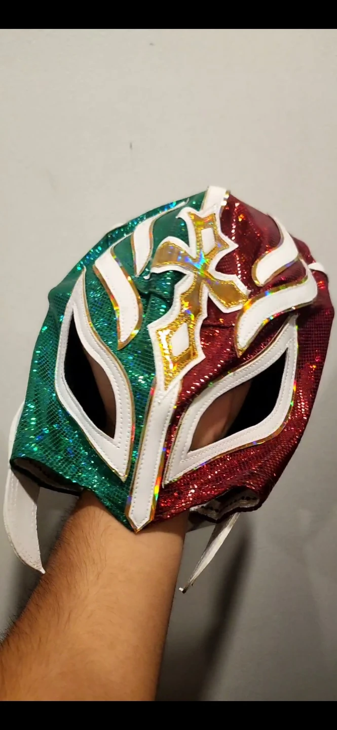 Luchador Masks - Silver, Green/Red, and White/Gold Styles - photo 3