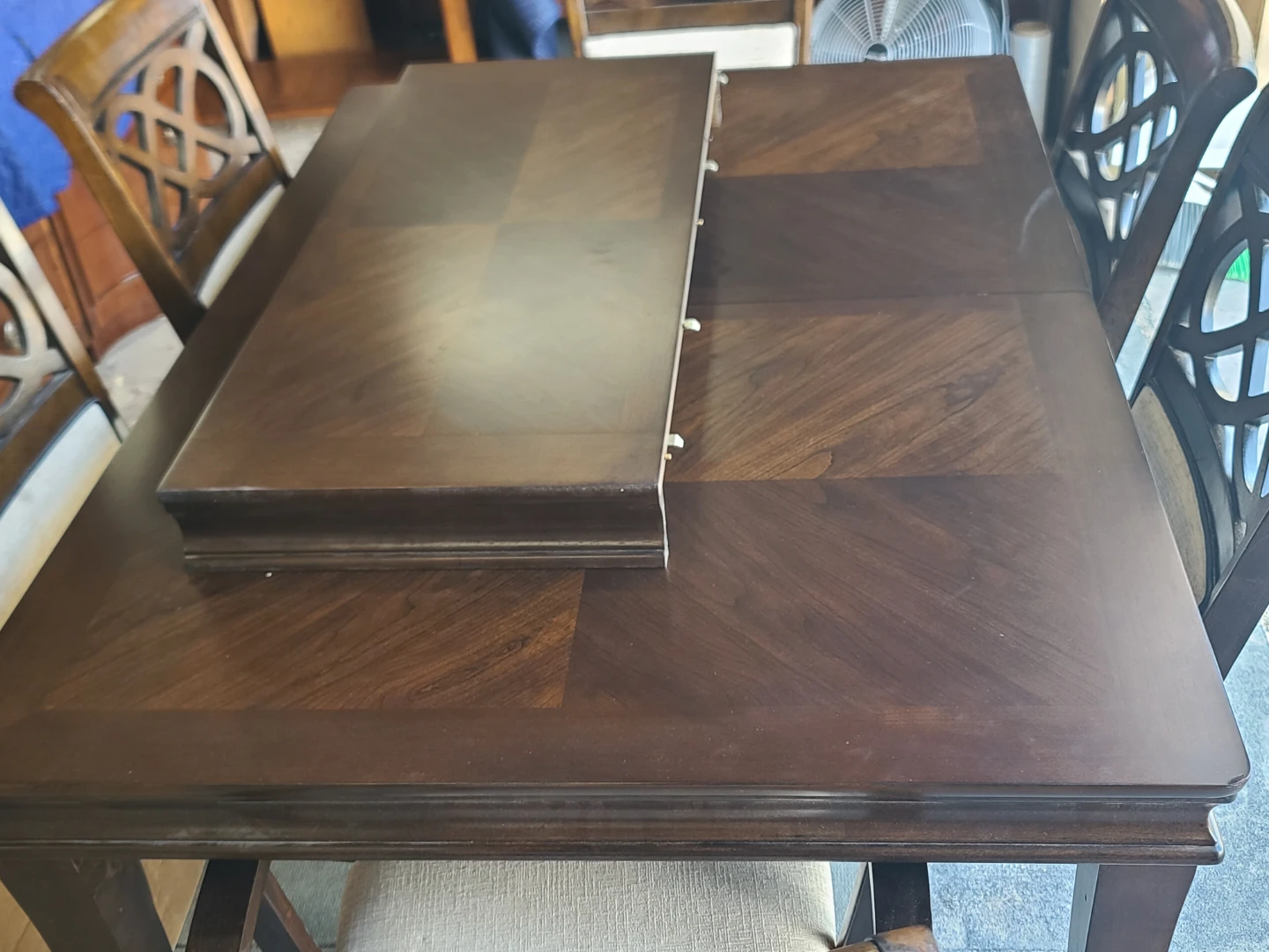 Wooden Dining Table with Leaf and 6 Chairs - photo 3