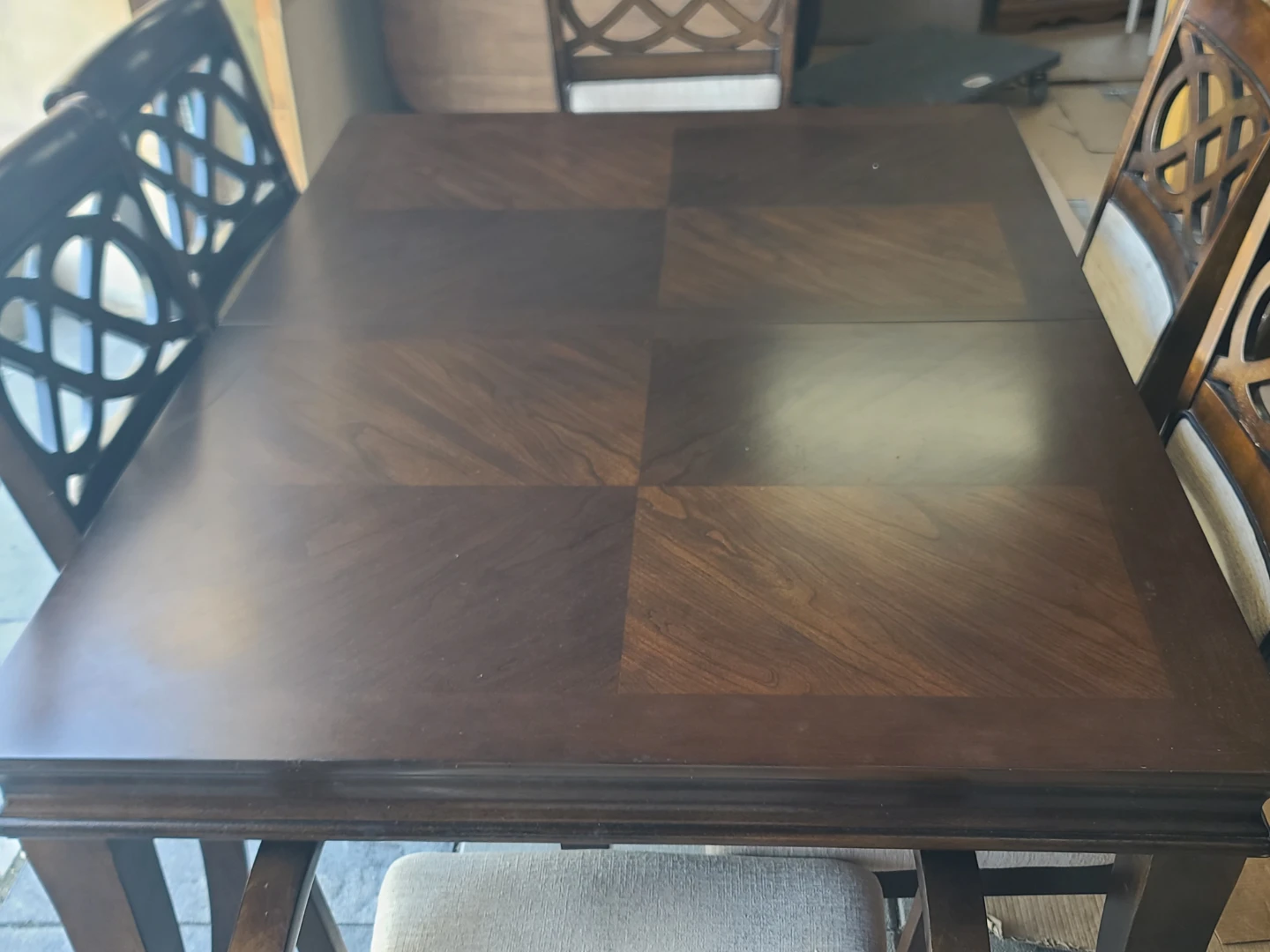 Wooden Dining Table with Leaf and 6 Chairs - photo 4