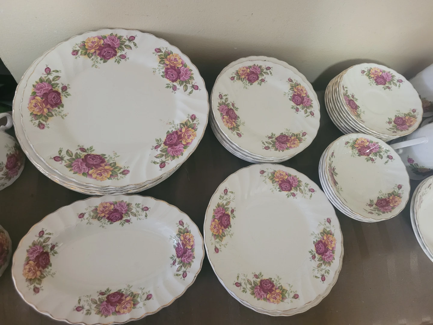 48 Myott Rose Garden Ironstone Dinnerware Set - photo 3