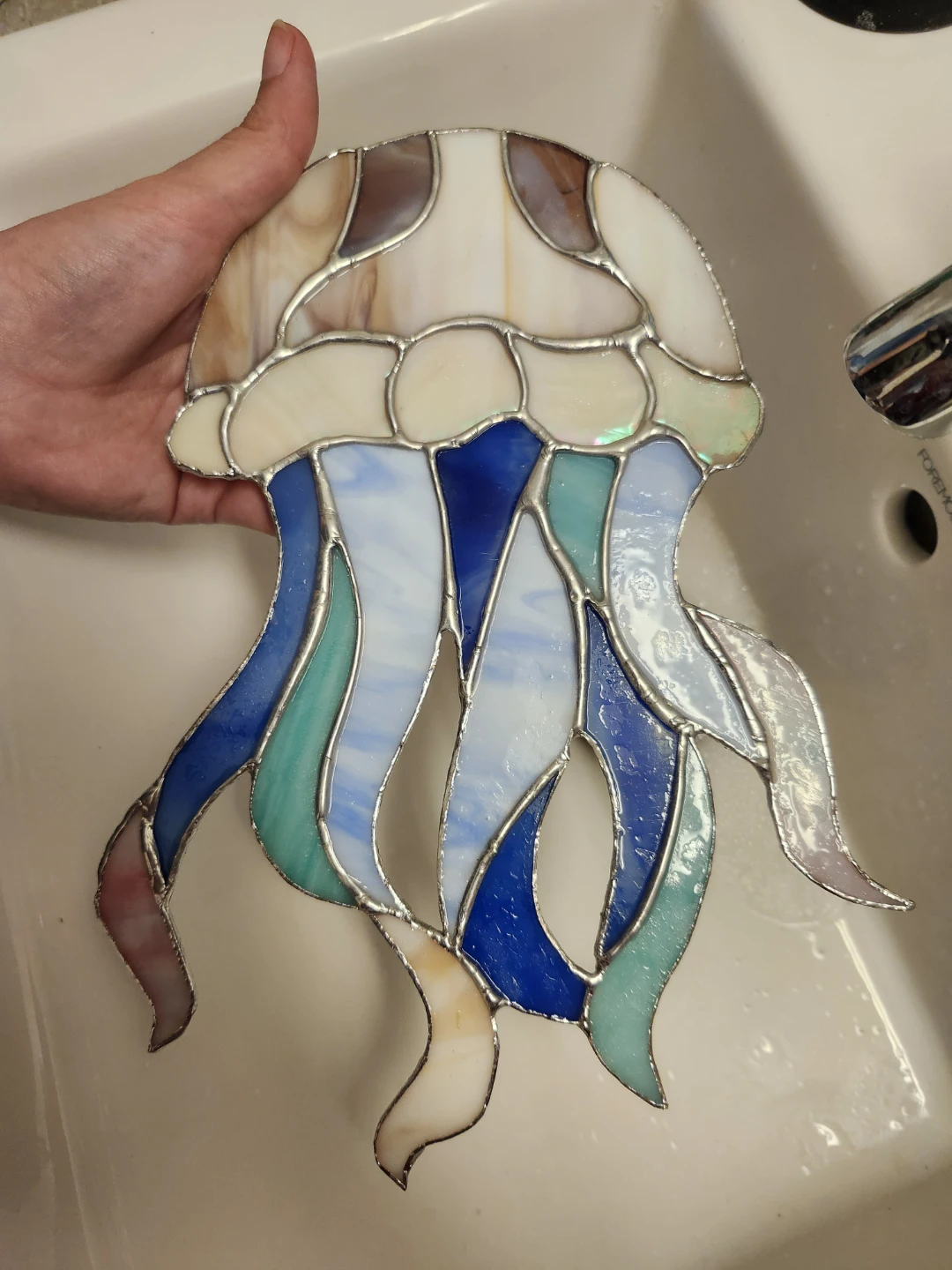 Stained Glass Jellyfish Sun Catcher - photo 3