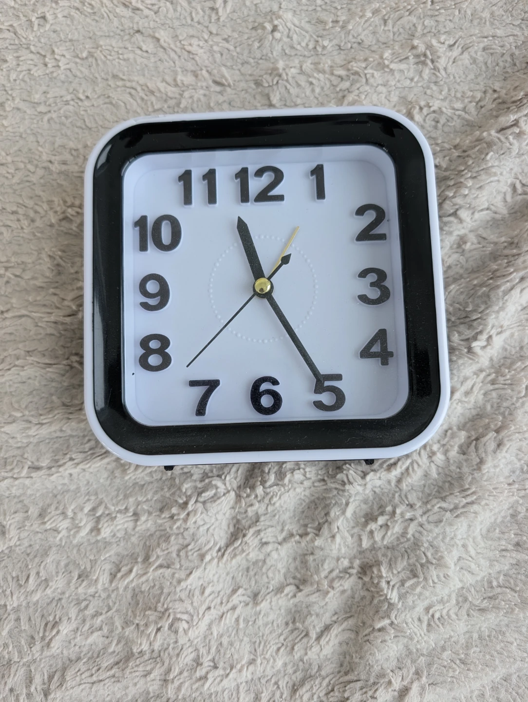 Square Alarm Clock - Black and White