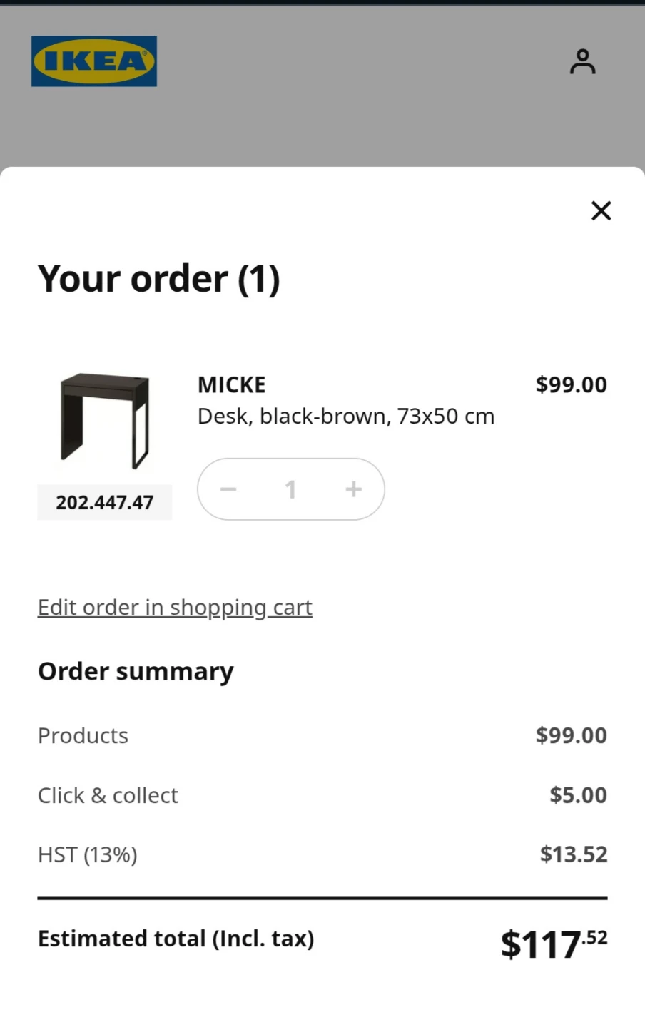 IKEA MICKE Work Desk - Black-Brown - photo 4