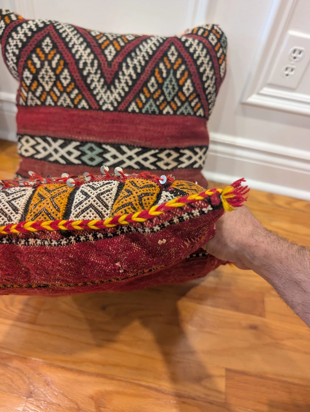 Pair of Authentic Vintage Morrocan Pillows wool - photo 3