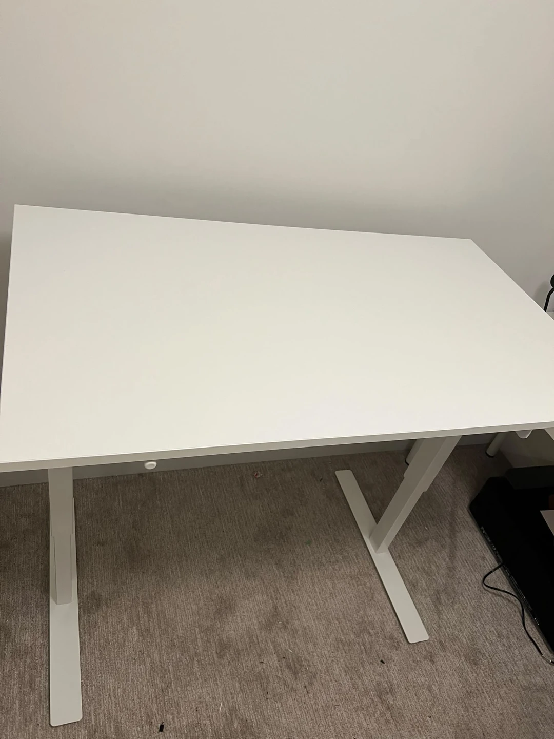 White Standing Desk with Hand Crank