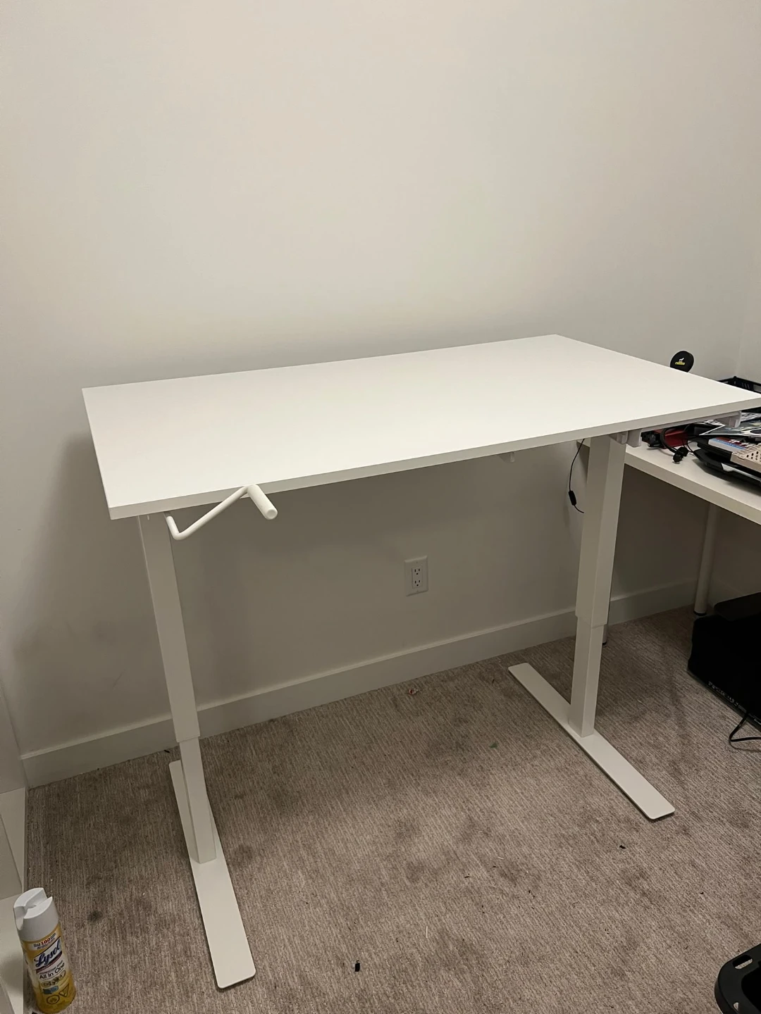 White Standing Desk with Hand Crank - photo 2