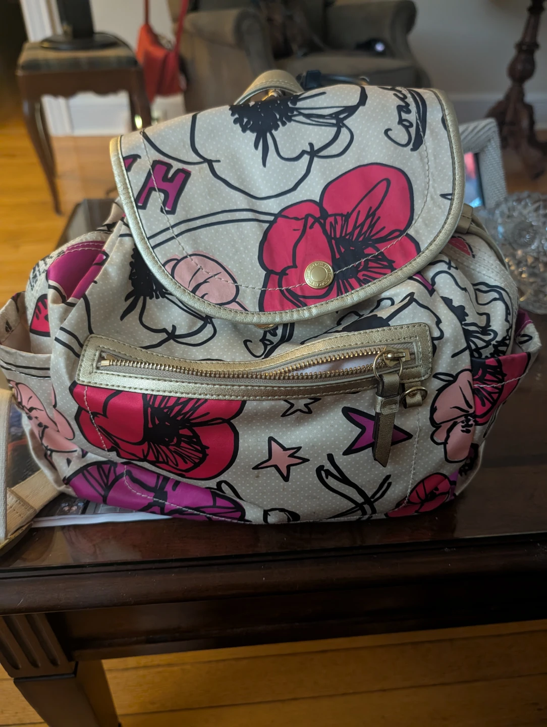 Coach Backpack with Floral Print
