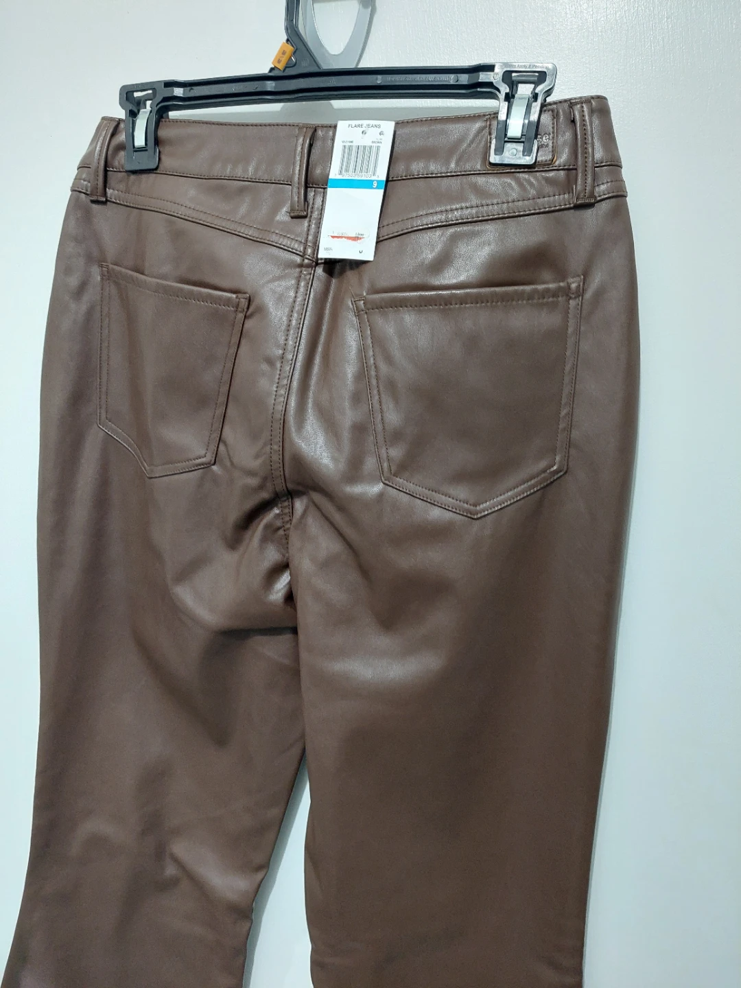NWT Dollhouse High Rise Flare Faux Leather Pants Brown Size 9/10 - photo 3