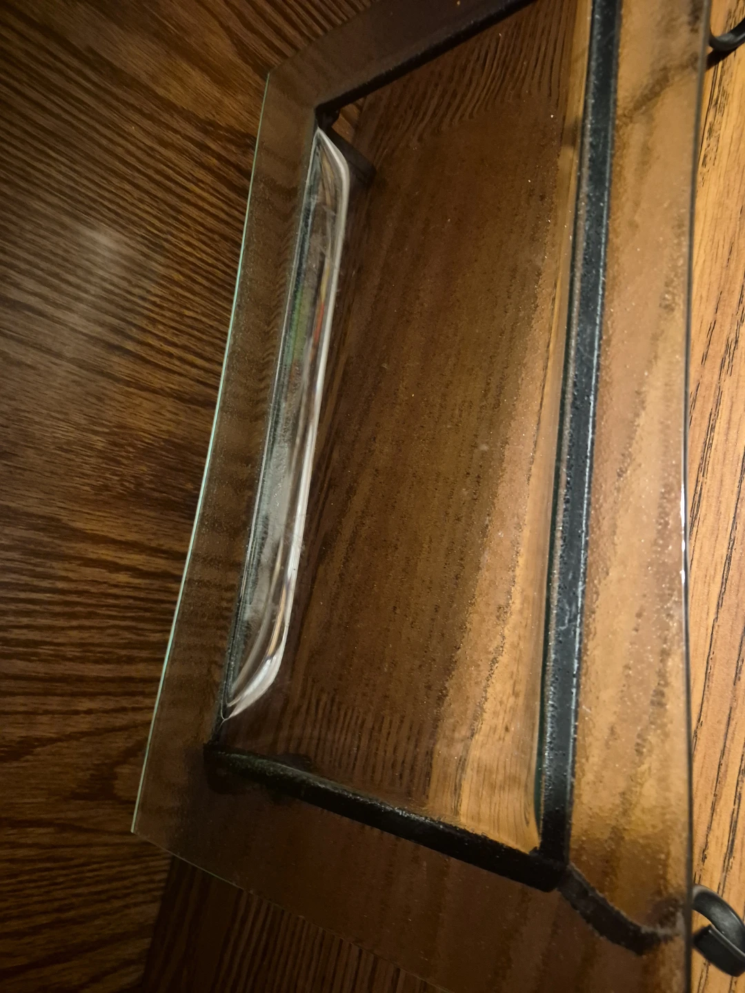 Glass Serving Tray with Metal Stand - photo 2