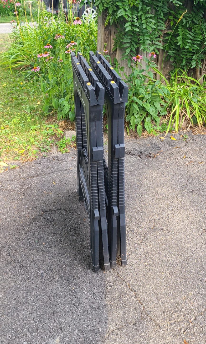2 Stanley Sawhorses - Folding Plastic, Excellent Condition! - photo 3