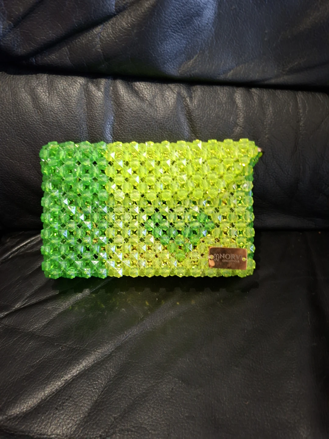 Beaded Clutch Purse with Gold Chain