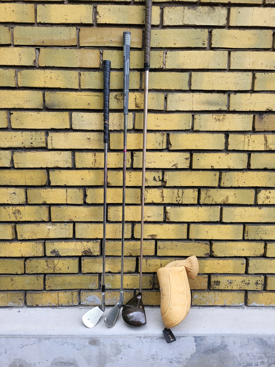 3 Golf Clubs and Headcover