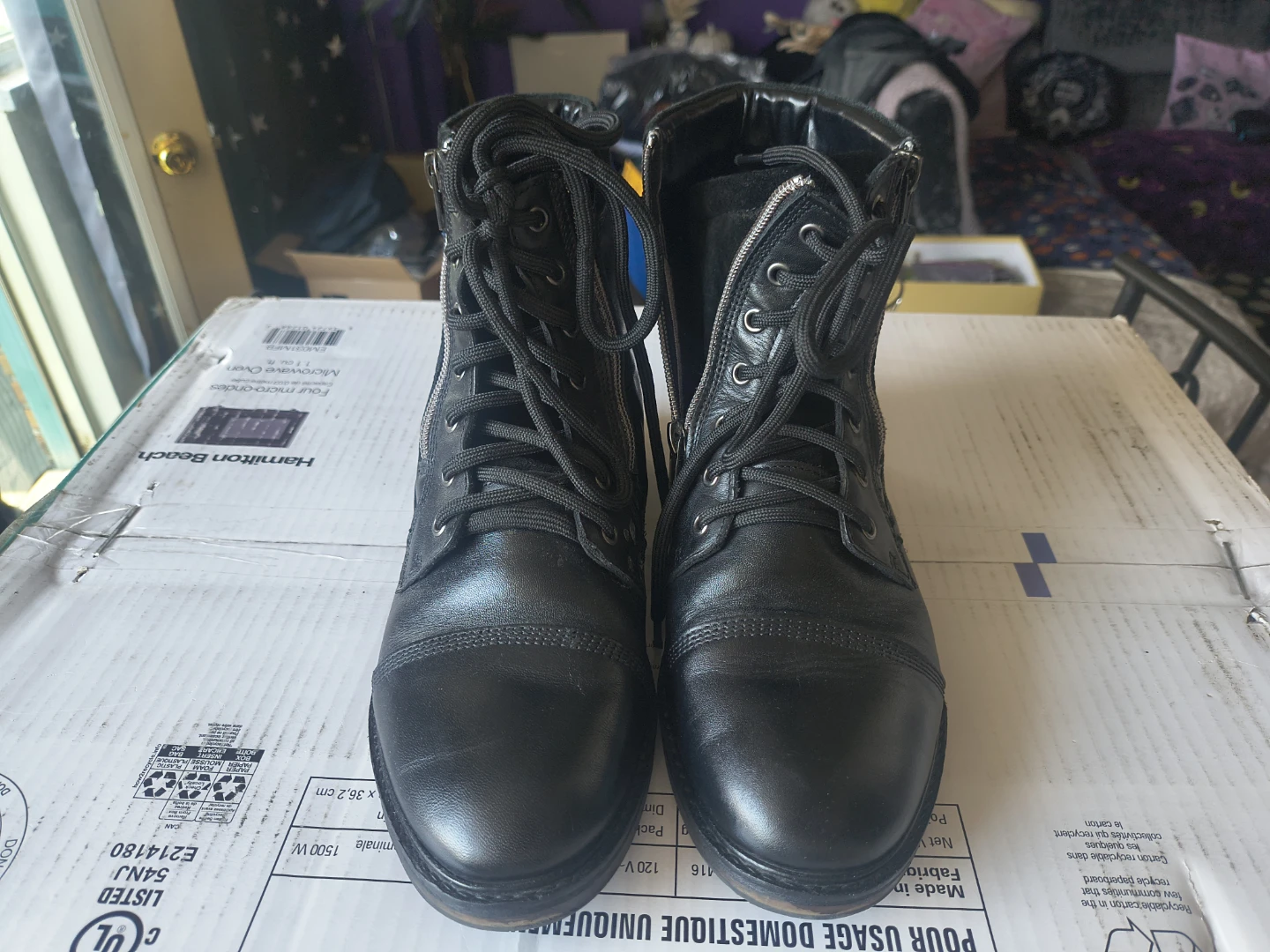 Black Leather Boots with Side Zip - photo 2