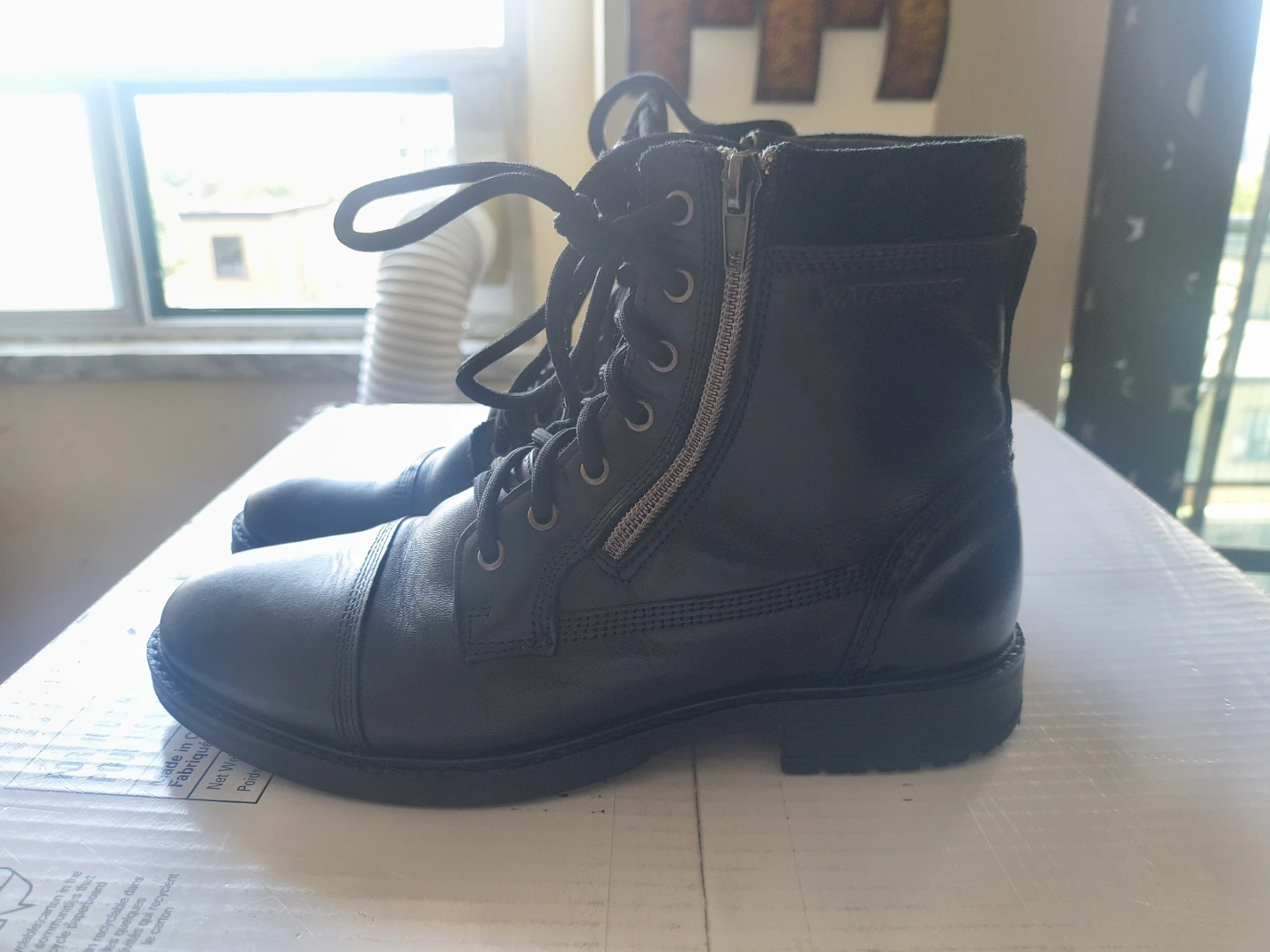 Black Leather Boots with Side Zip - photo 3