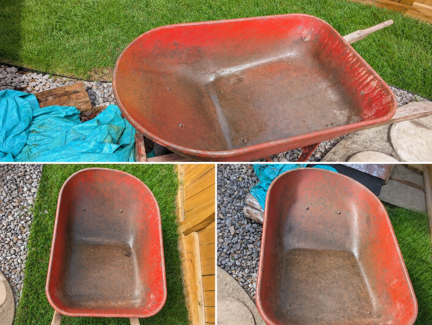 Steel wheelbarrow good condition, old sturdy fairly new wheel - photo 5