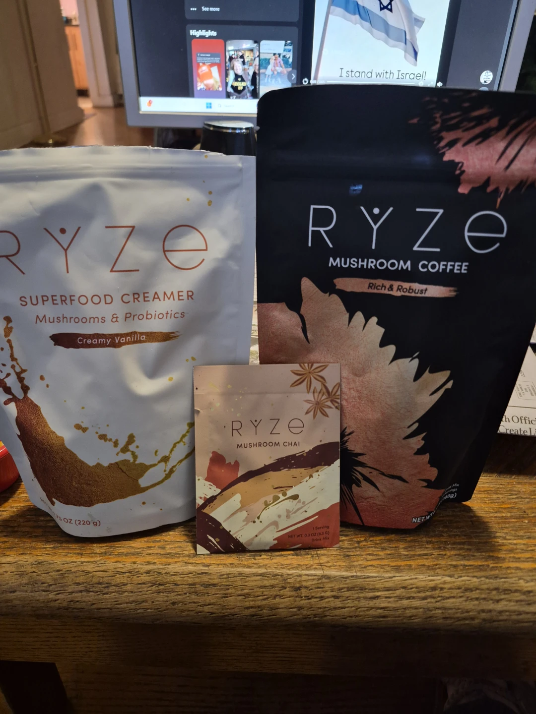 Ryze Mushroom Coffee, Superfood Creamer, and Mushroom Chai Set