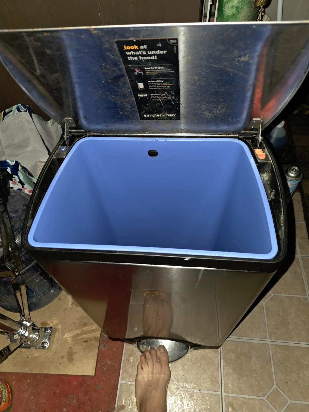 simplehuman 38L Stainless Steel Kitchen Trash Can - photo 2