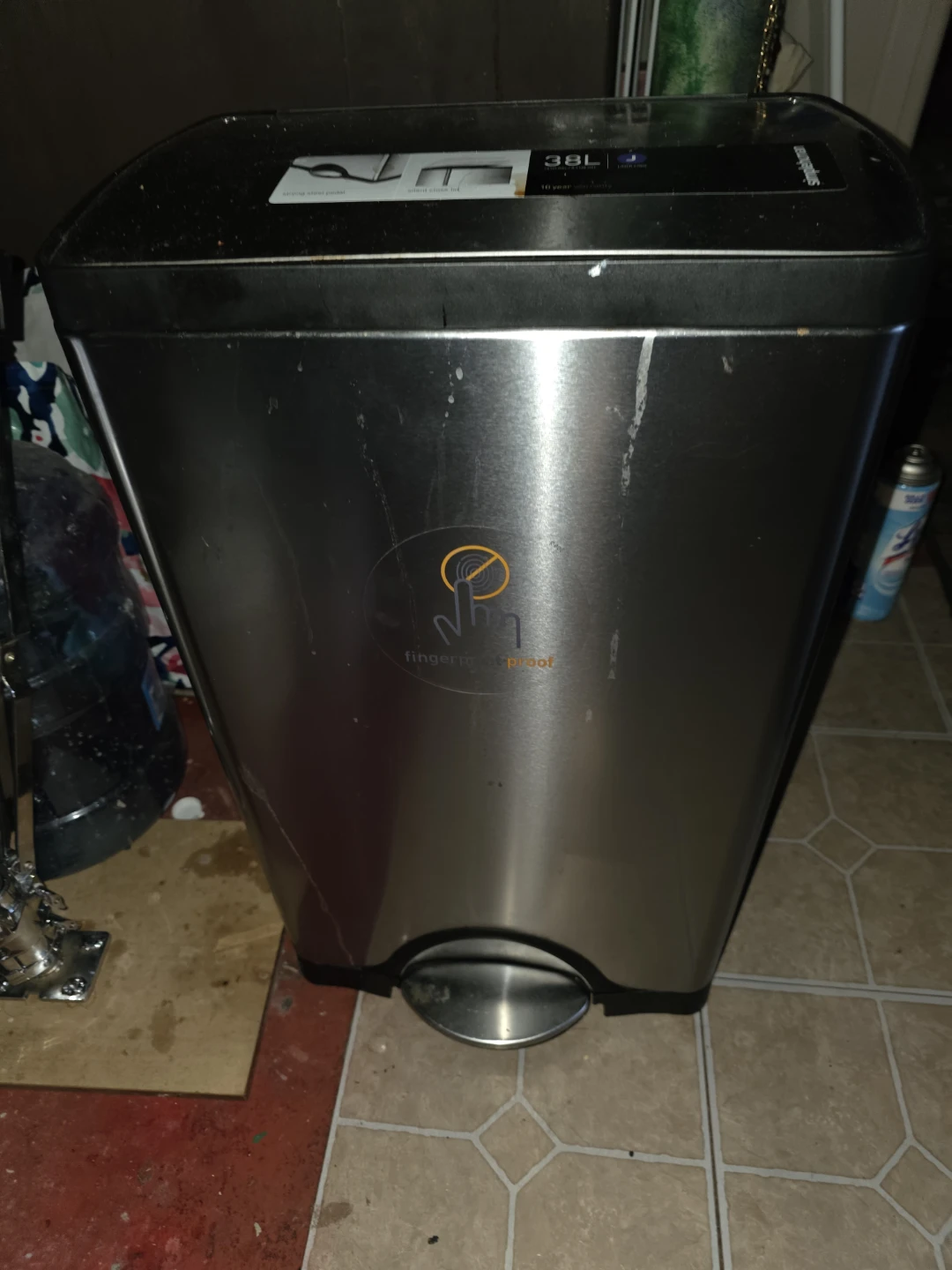 simplehuman 38L Stainless Steel Kitchen Trash Can - photo 3