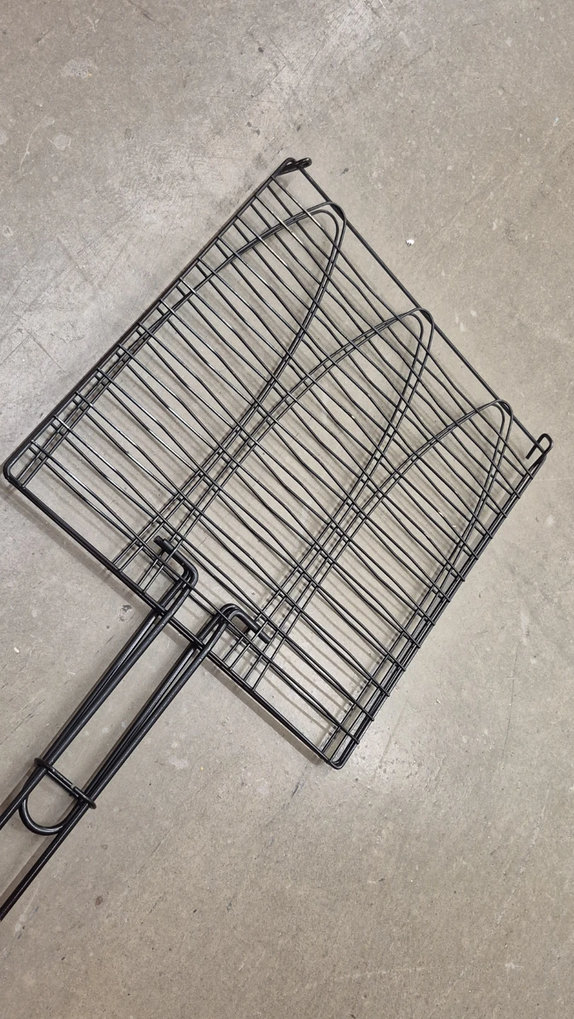 Locking Barbecue Grill Basket with Wood Handle - photo 3
