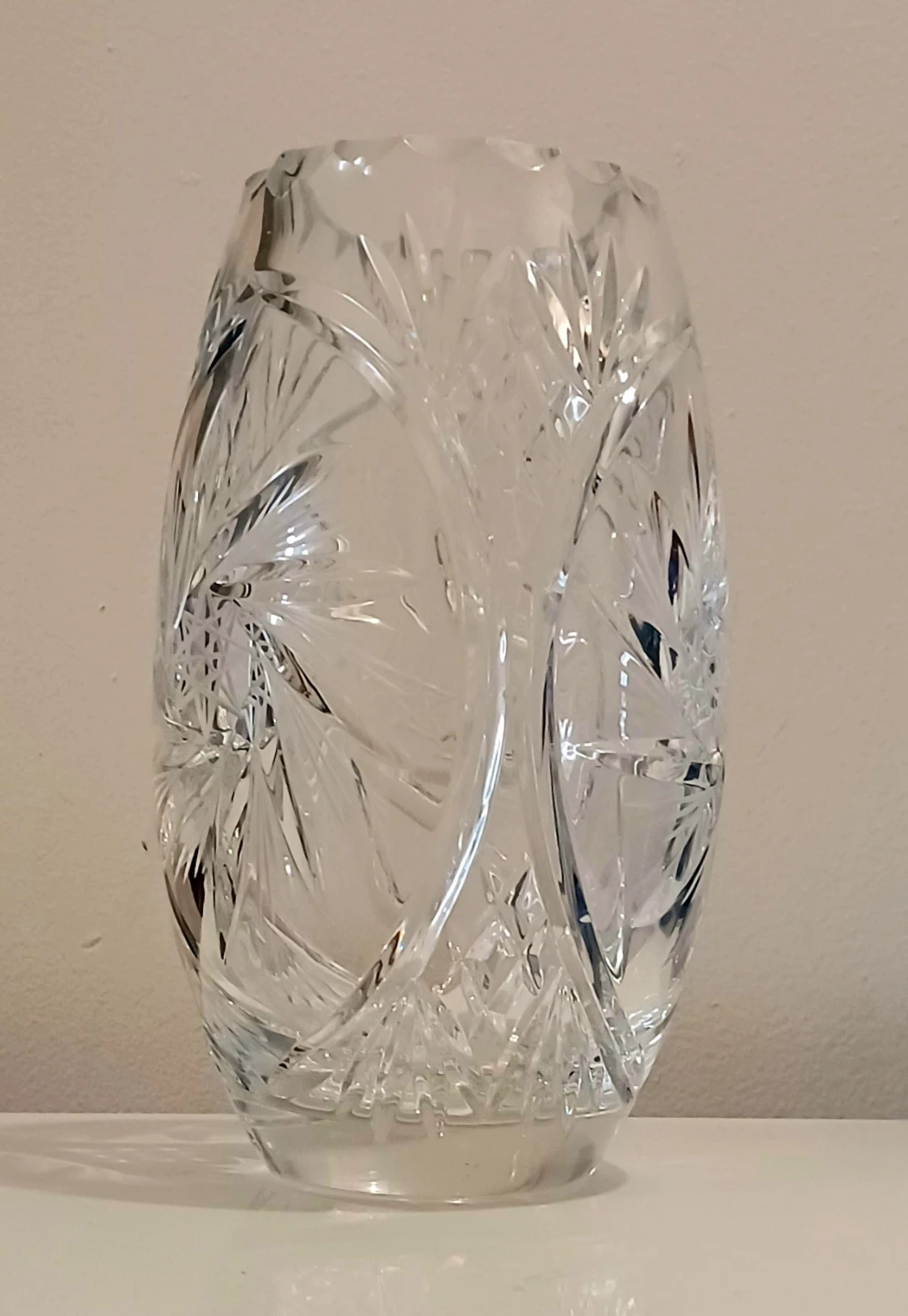 Vtg Soviet Hand Cut Crystal Vase - photo 2