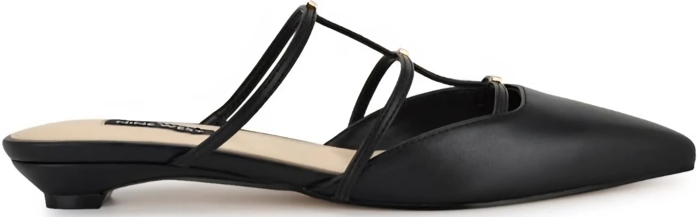 Nine West Black Mule Flats