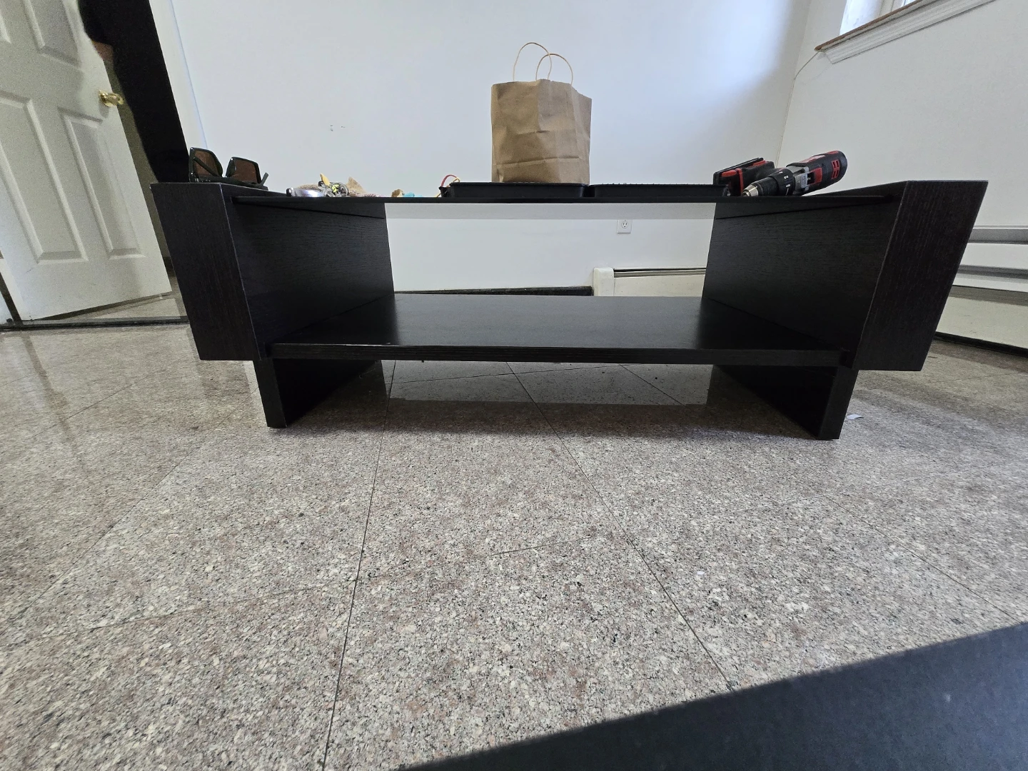 Black Coffee Table with Glass Top - photo 2