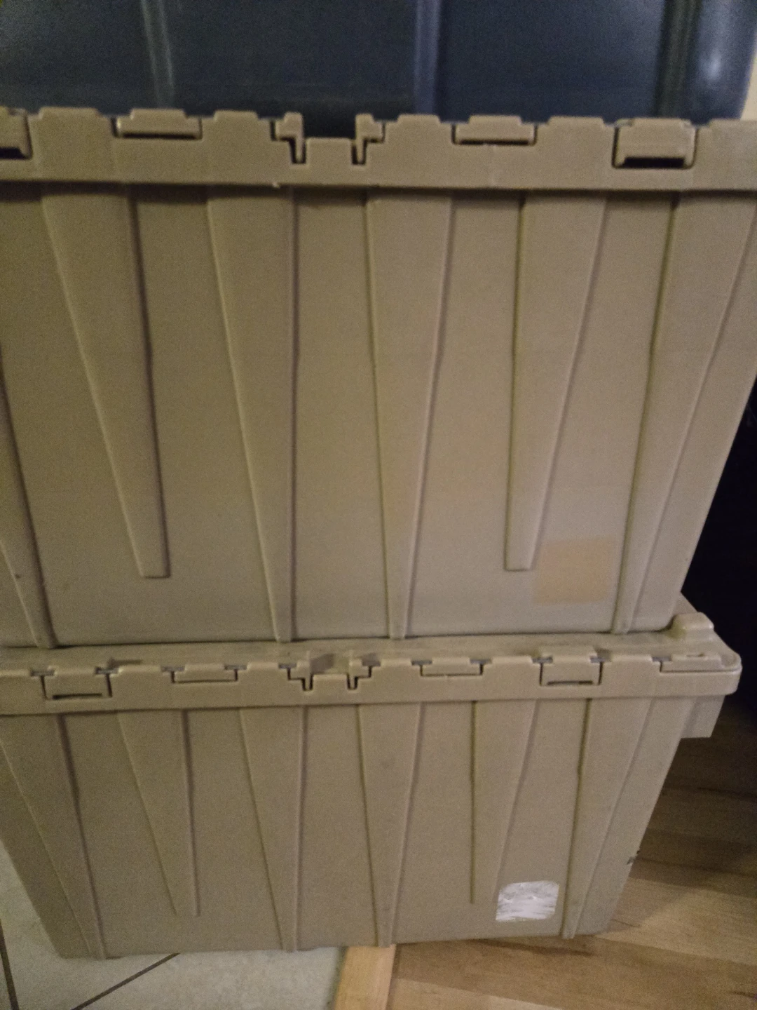 Tan Storage Totes with Lids - photo 2