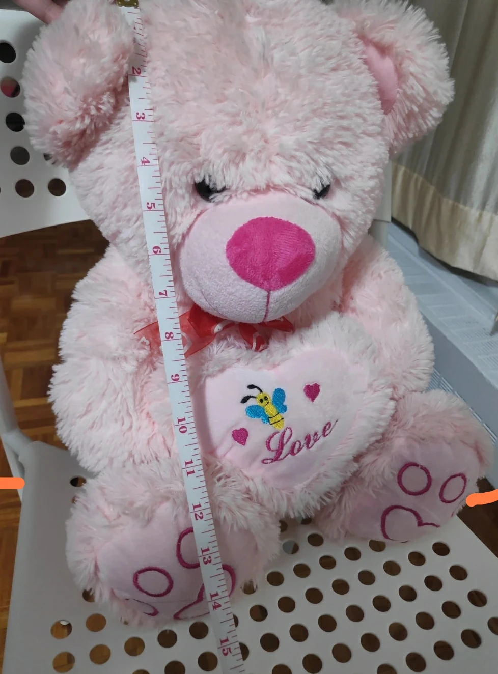 Pink Teddy Bear with "Love" Heart