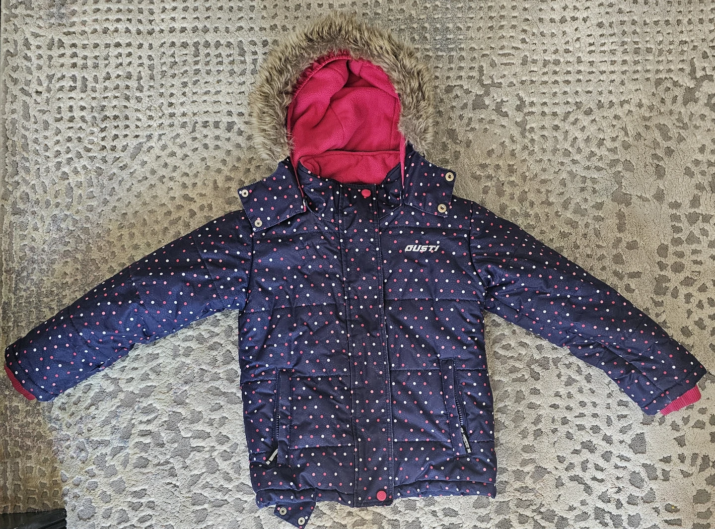 Gusti Kids Winter Jacket Navy Polka Dot