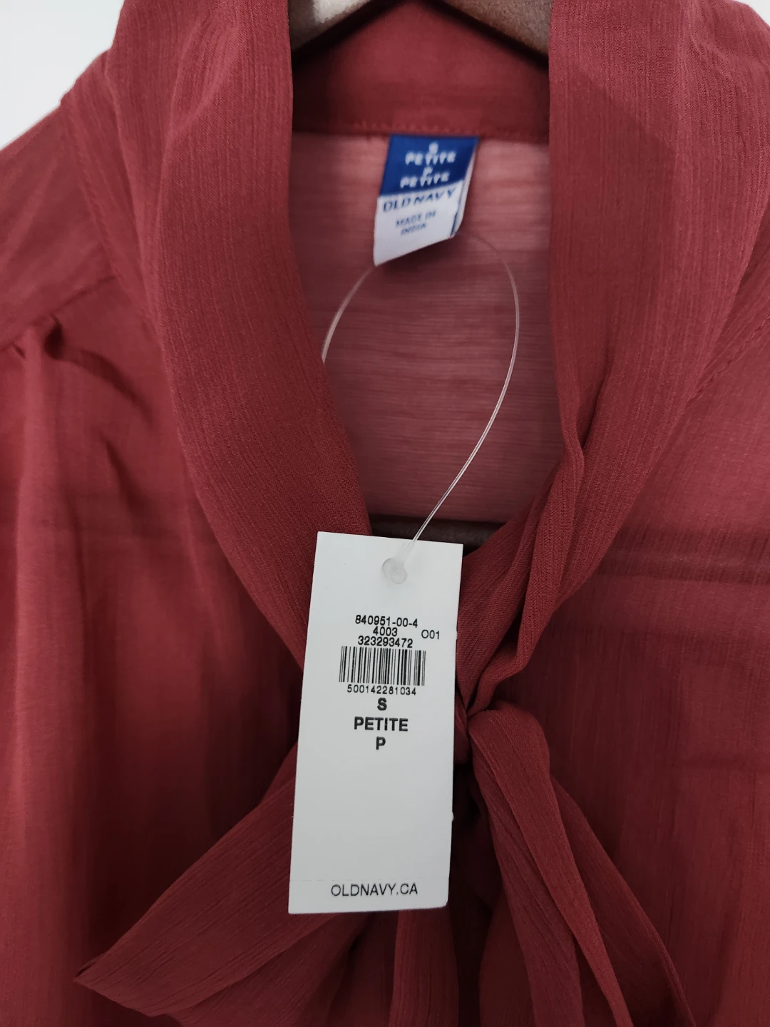 Red Sheer Blouse size small - photo 2