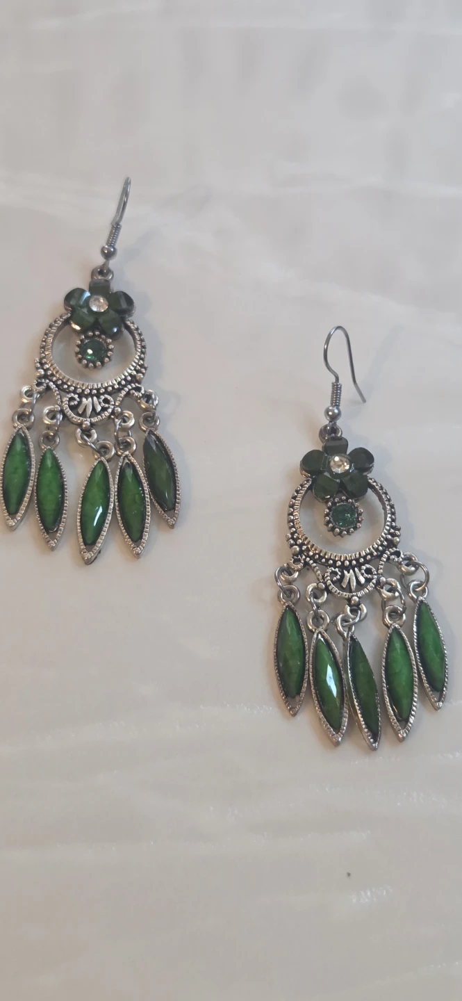 Green Chandelier Fashion Earrings
