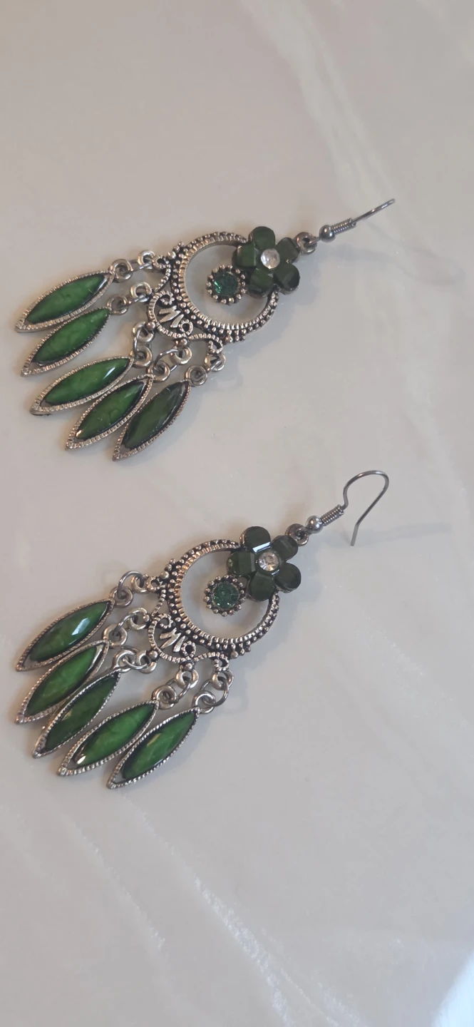 Green Chandelier Fashion Earrings - photo 2