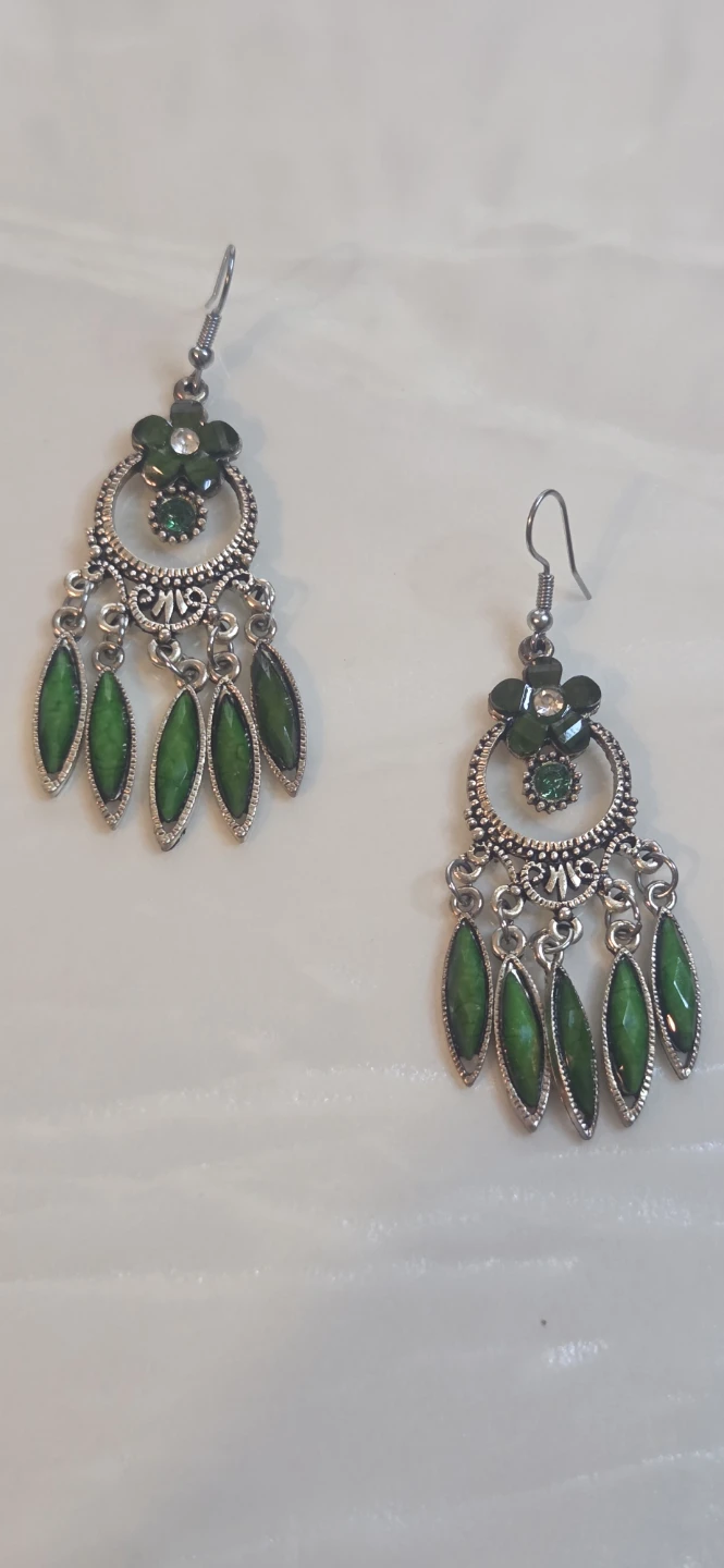 Green Chandelier Fashion Earrings - photo 3