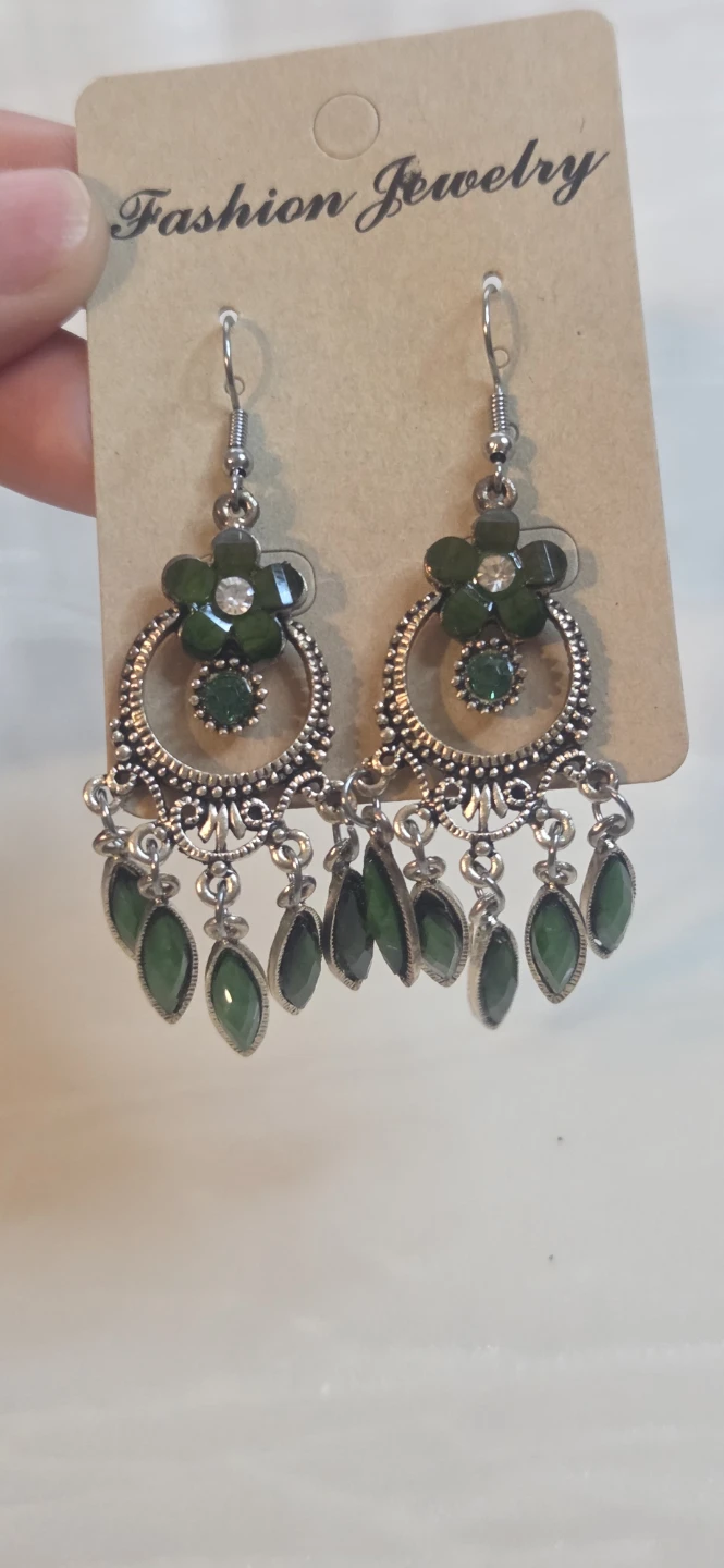 Green Chandelier Fashion Earrings - photo 4