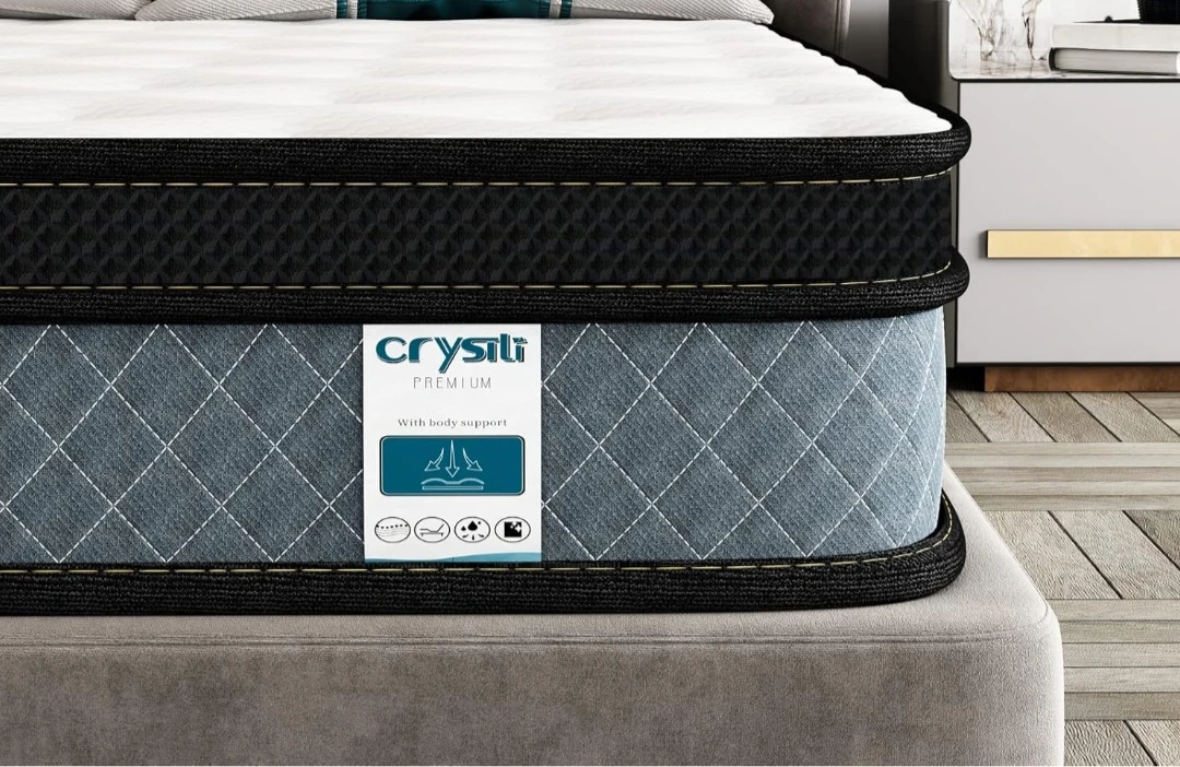Queen bed frame and memory foam + spring mattress