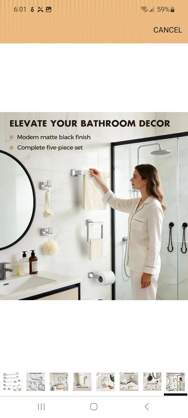 9 Pieces Brushed Nickel Bathroom Hardware Set - photo 2