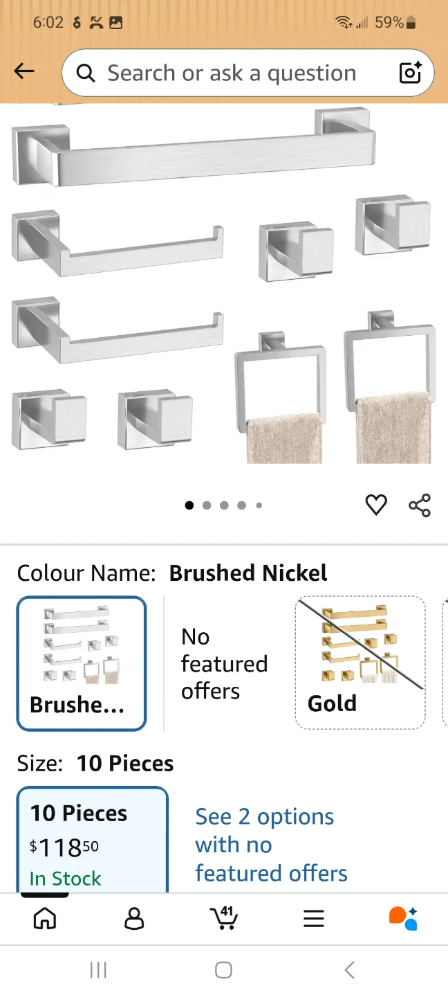 9 Pieces Brushed Nickel Bathroom Hardware Set - photo 3