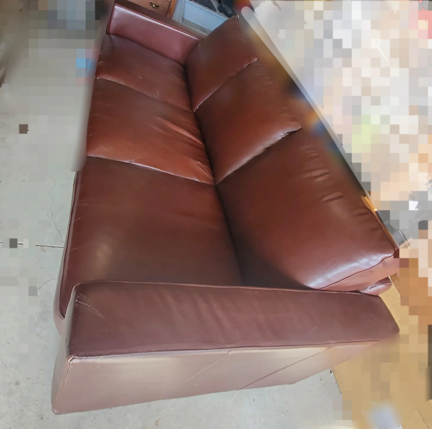 Brown leather couch - photo 2