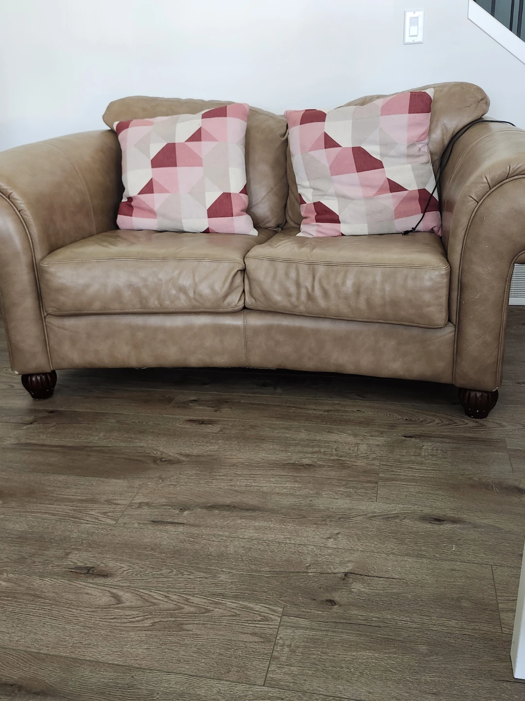 Brown Leather Loveseat & Sofa - photo 2