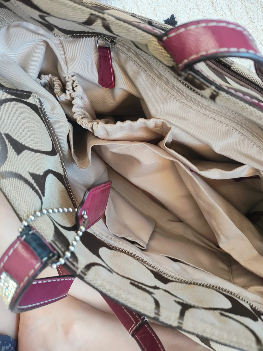 Coach Signature Tote Bag - Brown/Burgundy - photo 4