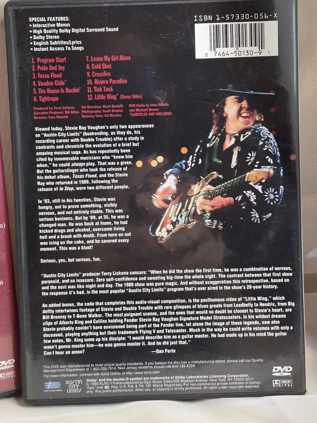 2 Stevie Ray Vaughan Live Concerts on Dvds - 1995 & 1991 - photo 3