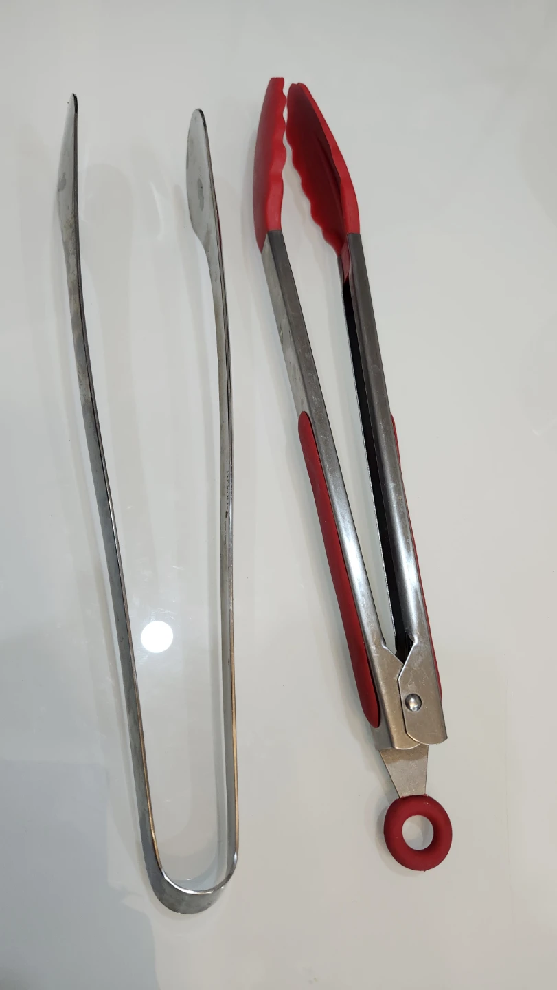 Kitchen Tongs Set - Stainless Steel with Red Silicone Tips - photo 3