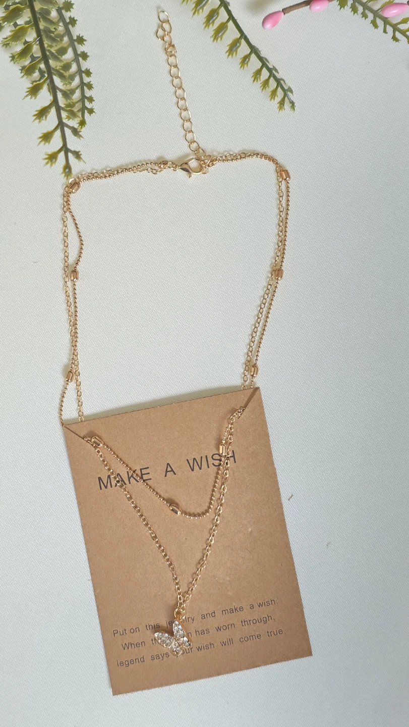Gold butterfly layered necklace - photo 2