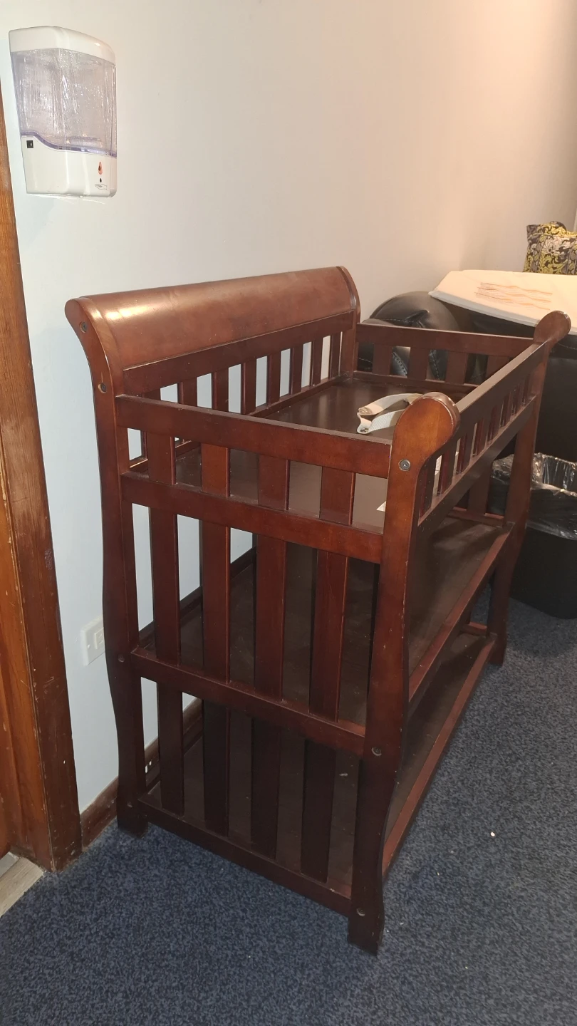Wooden Changing Table with Shelves & Mattress Pad - photo 2